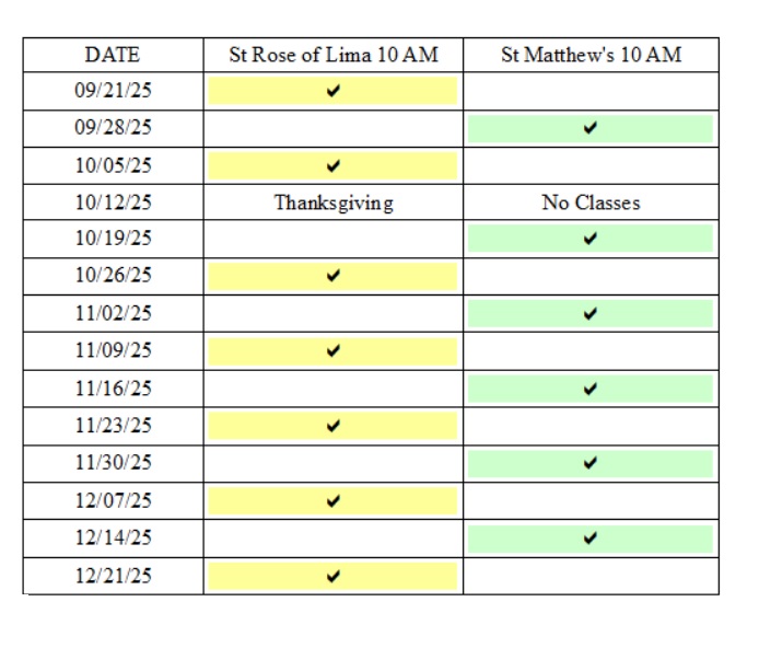 rel ed sched sept to dec